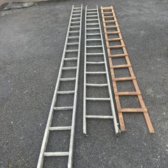 Double Set of Ladders with roof ladder