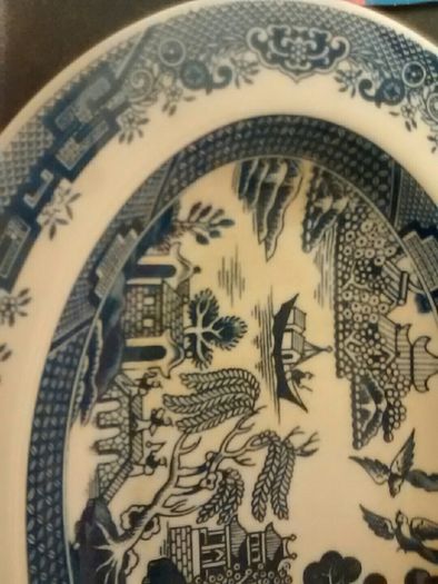 Blue and white Japanese style charger for sale