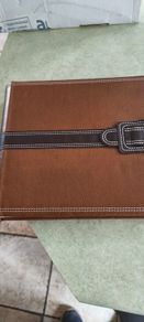 Hardcover leather Photo Album in vintage style, old style leather