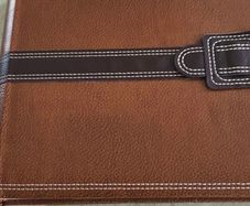 Hardcover leather Photo Album in vintage style, old style leather