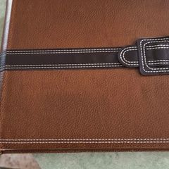 Hardcover leather Photo Album in vintage style, old style leather