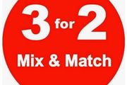 3 for price of 2 on all clothing footwear and jewellery