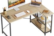L Shaped Desk Small Corner Desk with Shelves 120CM Reversible Computer Desk Writing Table with Bookshelf for Home Office Small Space LOTS OF COLOURS AVAILABLE, SEE PHOTOS (FREE POSTAGE)