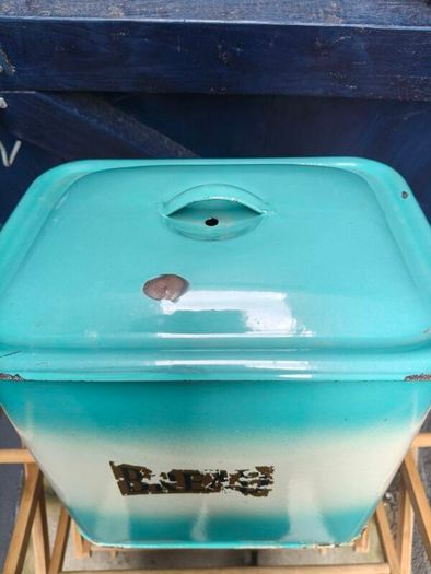 Old enamel Bread Bin