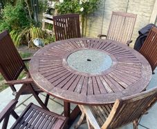 Teak garden table & chairs