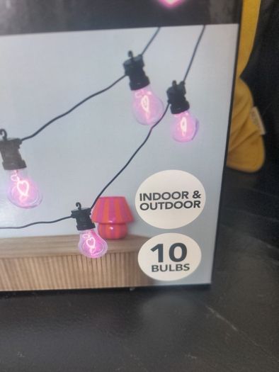Neon Heart Bulb String Lights
