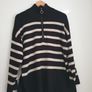 Object.  Zip Striped Knitted Jumper Size Medium Image 4