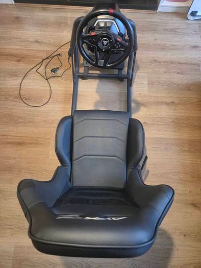 Thrustmaster T128 Racing Wheel / Pedals with ADX FireBase RS03 Racing Simulation Seat for PS5 / PC
