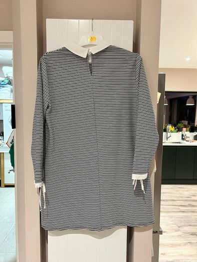 Black and white stripped shirt dress