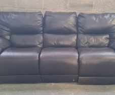 3 Seater Brown Leather Recliner Sofa