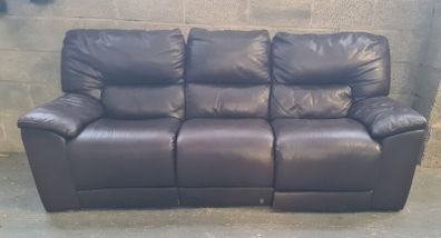 3 Seater Brown Leather Recliner Sofa