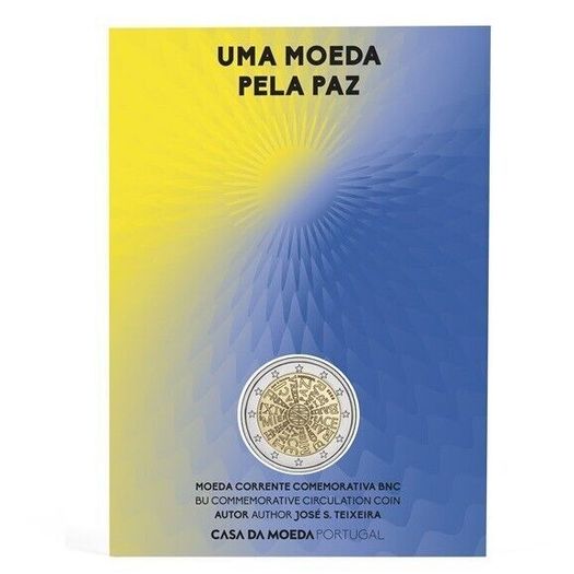 Portugal 2 Euro Commemorative Coin 2023 - Peace Among Nations BU. Blister Card.