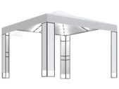 Gazebo with Double Roof and String Lights 3x3 m White