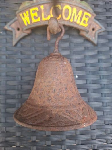 Vintage outdoor garden "WELCOME" cast iron Bell