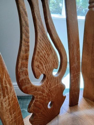 Custom-made Solid Elm Dining Table & 8 Chairs