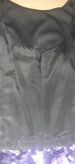 Oasis Purple Sequin Black top Size 8