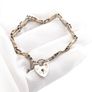 Sterling Silver Heart Padlock Bracelet, Signed London 1976 Image 7
