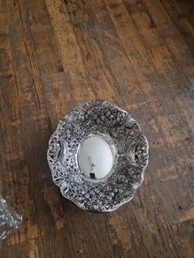 silverplate rose basket
