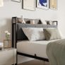 King Size Bed Frame with Wooden Storage Headboard Image 4