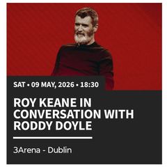 Roy Keane ticket in 3 arena
