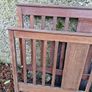 Antique bed ends, teak or mahogany with inlay. Image 4
