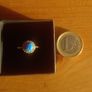 14ct gold created opal & cz stones ring size L Image 8