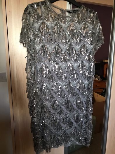 Dress Zara XS silver sequins