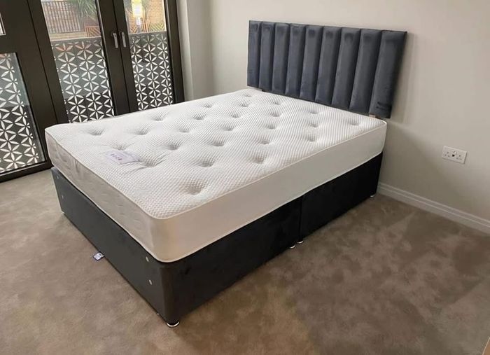 Single divan bed and mattresses
