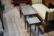 Nest of Three Tables with Leather Tops