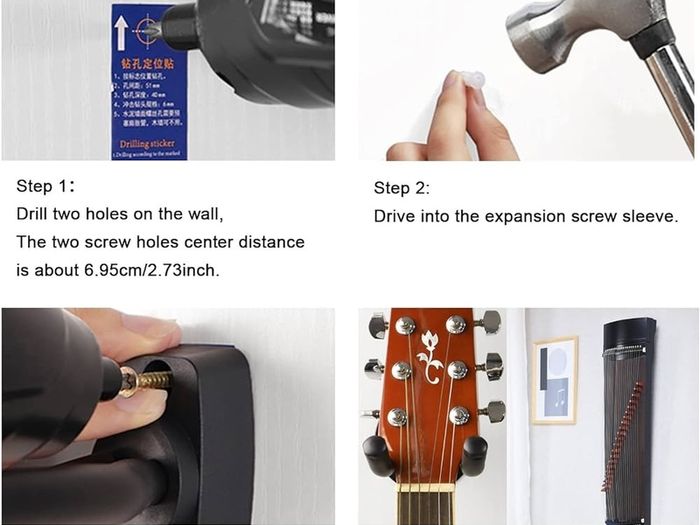 NEW SALE | 2 Pack Guitar Holder Wall Mount Guitar Hanger, Guitar Wall Mount Display Bracket Hooks for Electric Guitar, Classical Acoustic Guitar, Bass Ukulele Mandolin Banjo
