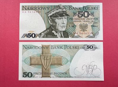 Poland. 50 Zlotych  1988 . Pick 142c ( Uncirculated )