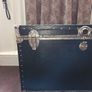 Vintage Large Black Steamer Travel Trunk Image 2