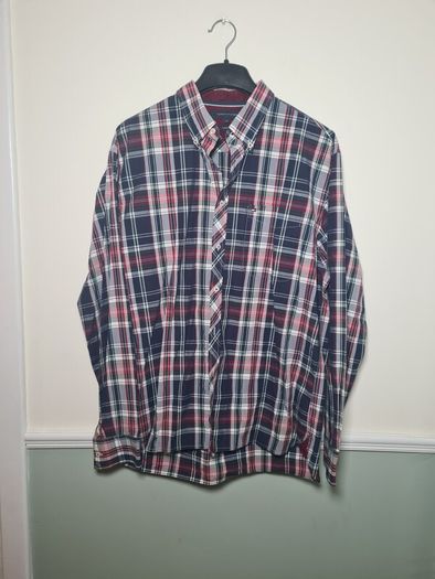 Mens Tommy Hilfiger Check Shirt Custom Fit Size Xl Extra Large