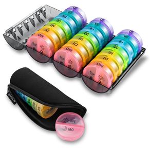 Brand New Pill box monthly 28 days, pill box 14 days 2 compartments large pill box for morning and evening,