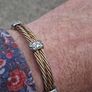Italian Gold Gilded Sterling Silver CZ Torc Image 6
