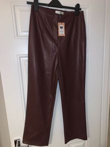 ladies trousers faux leather