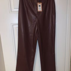 ladies trousers faux leather