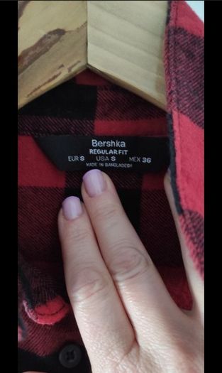 Bershka shirt in red check. Unisex. Size S or 10 small 12.