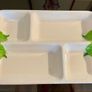 Vintage Japanese 4 Section Ceramic Serving Tray With Carrot Handles Image 3