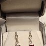 Sterling Silver Lab Grown Rare Padparasha Sapphire Earrings Image 2