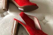 Cara Peep toe suede sandals