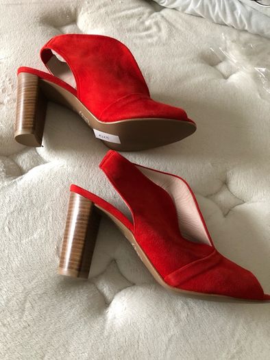 Cara Peep toe suede sandals