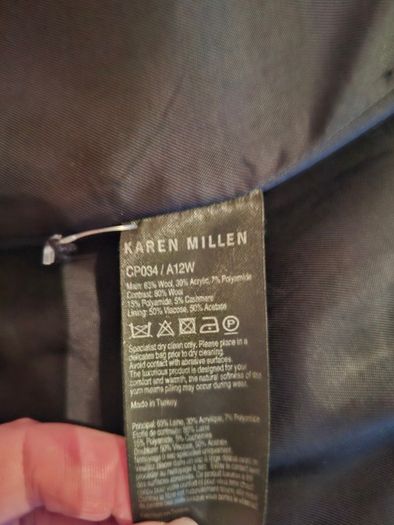 Karen Millen Beautiful Coat Black Grey Tweed