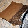 Zoe Couture Scarf/wrap, Taupe, 60% Cashmere, 40% Wool, 8' X 2', Leather Fringe Image 2