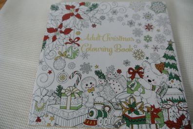 Adult Christmas Colouring Book & Colour Therapy Colouring Pencils