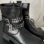 Black Studded Biker Style ankle boots UK5 Image 3