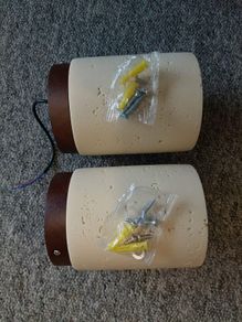 2 lamps. Material - stone, wood.