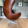 Brown Leather Egg Chair - Arne Jacobson Style - Quality Reproduction Image 7