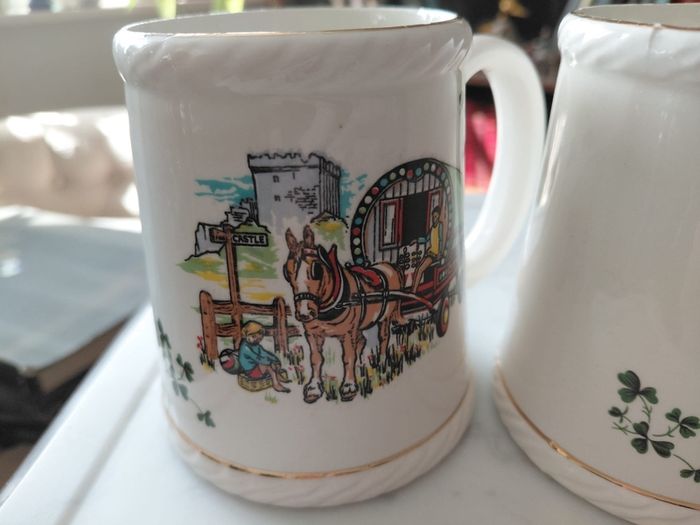 Vintage set of 3 ceramic tea mugs by Carrigaline pottery