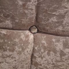 4ft Divan bed base with matching headboard in Silver crushed velvet
